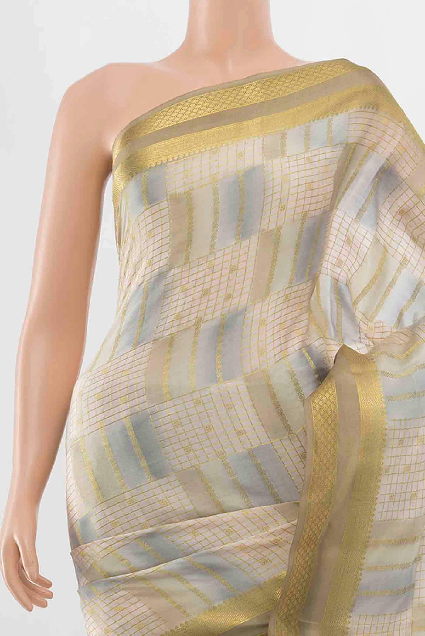 Multi Color Mysore Crepe Saree - Image 2