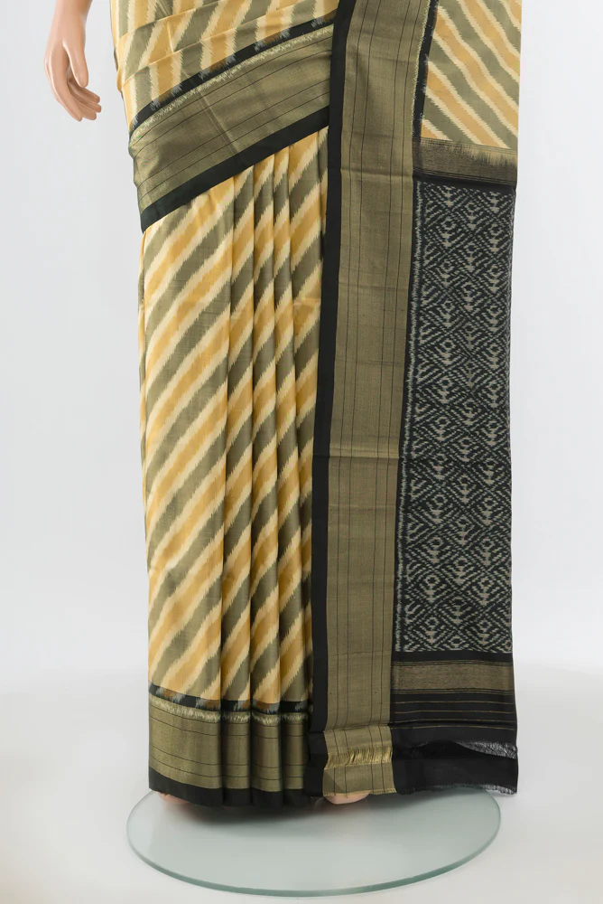 Sandal Pochampally Silk Saree - Image 3