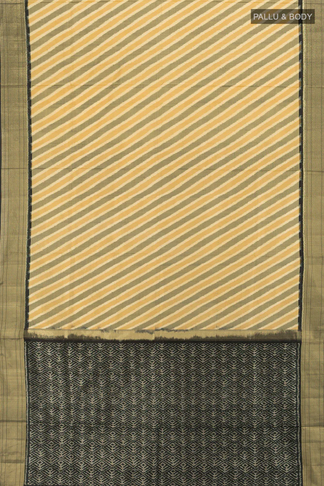 Sandal Pochampally Silk Saree - Image 5