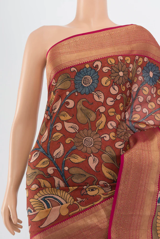 Brown Kanjivaram Silk Saree - Image 2