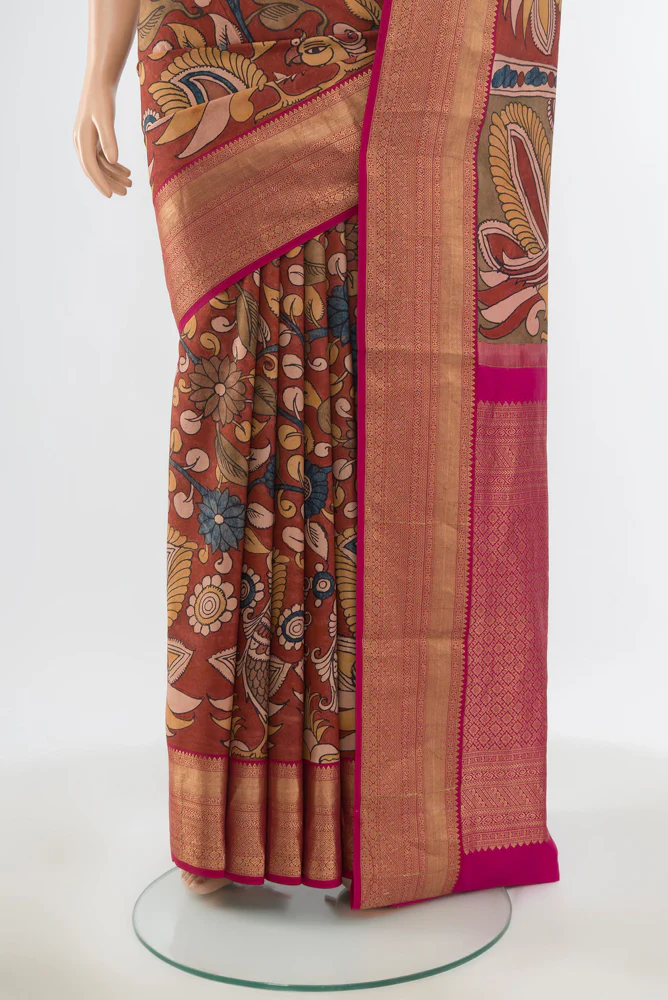 Brown Kanjivaram Silk Saree - Image 3