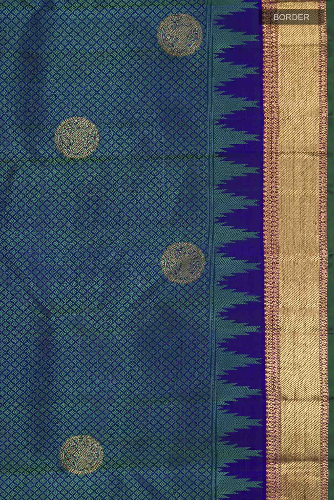Pure Silk Pure Zari Multi Kanchipuram Saree - Image 3