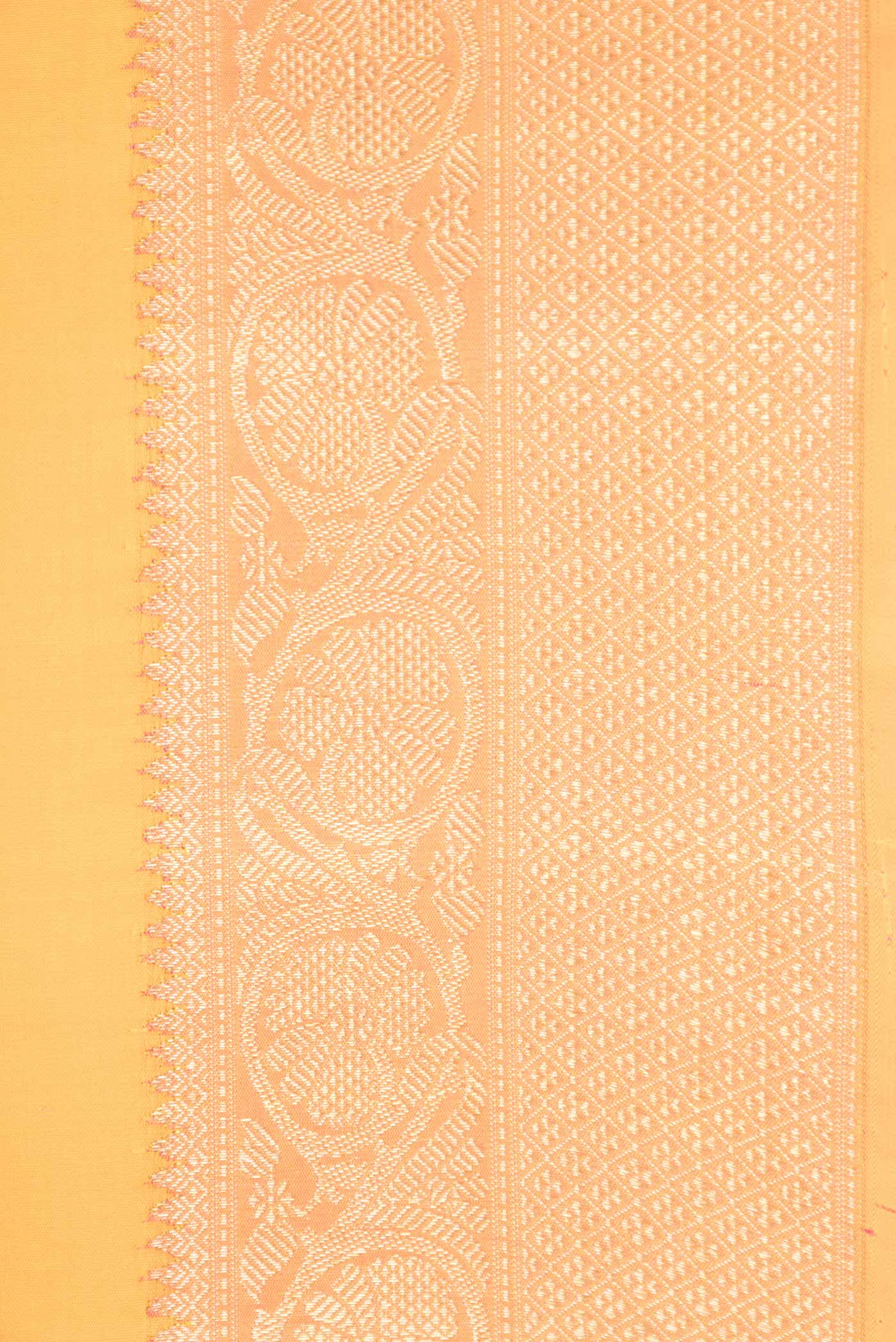 Pure Silk Pure Zari Mustard Dual Tone Kanjivaram Saree - Image 3