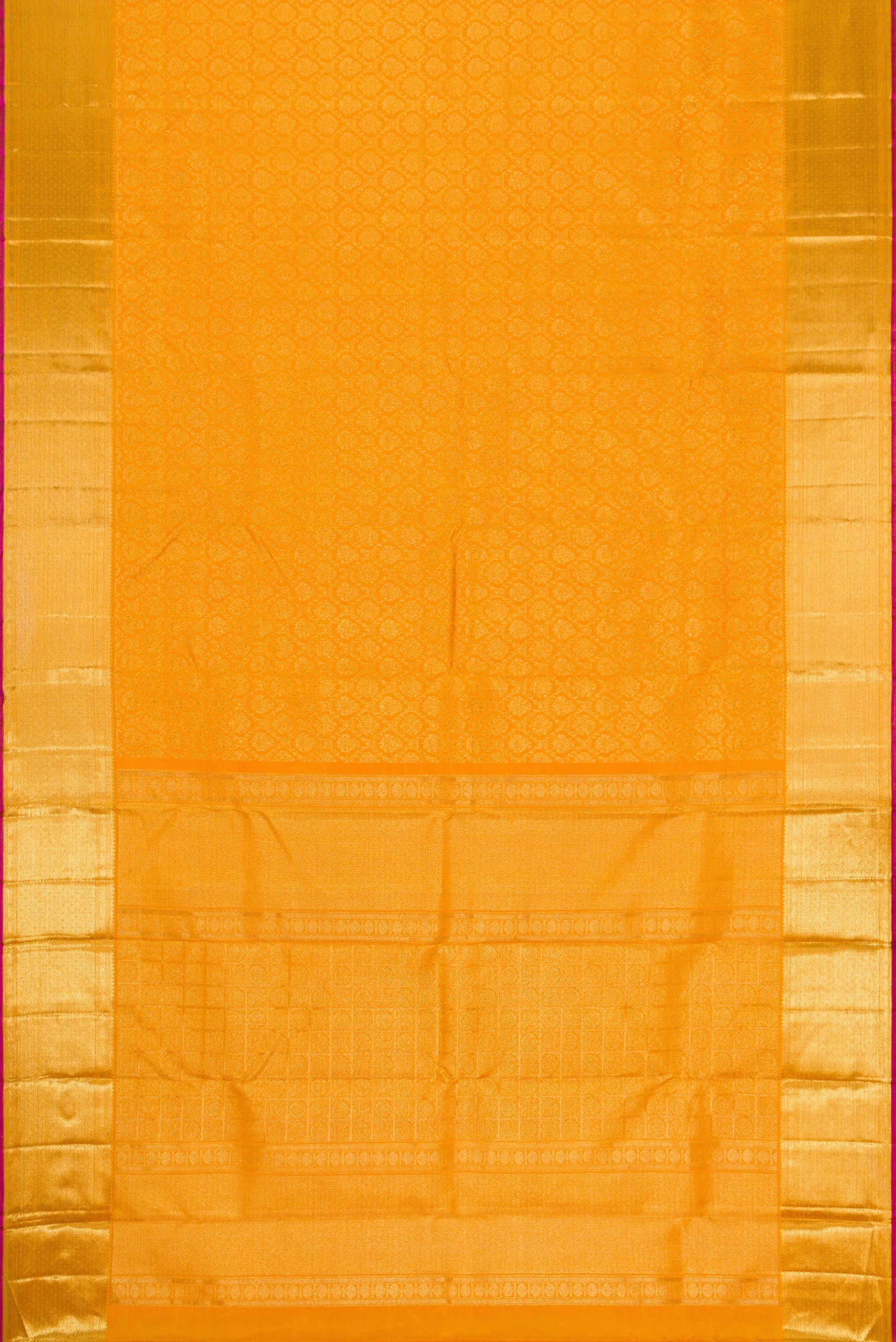 Pure Silk Pure Zari Yellow Kanjivaram Saree - Image 6