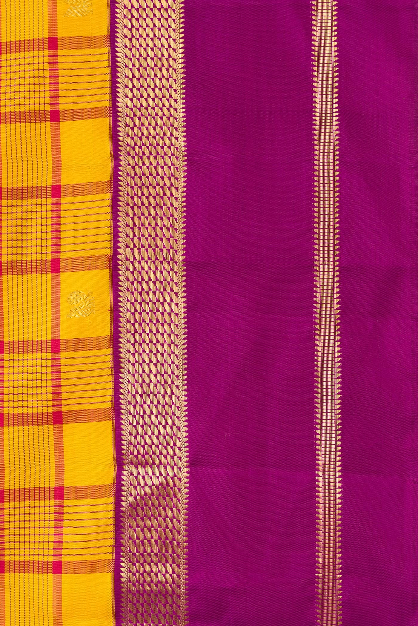 Pure Silk Pure Zari Yellow Kanjivaram Saree - Image 3