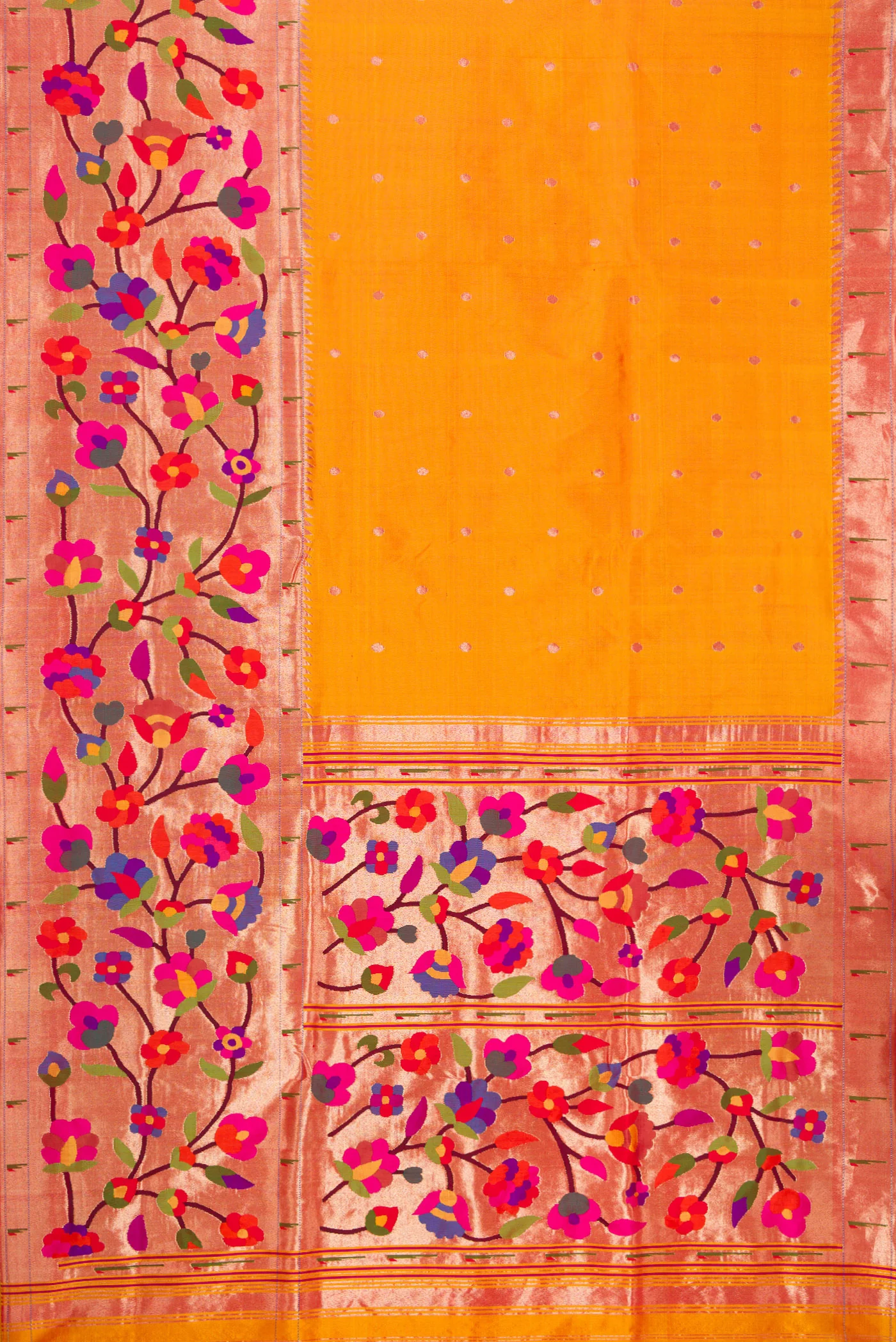 Pure Silk Pure Zari Mustard Paithani Saree - Image 6