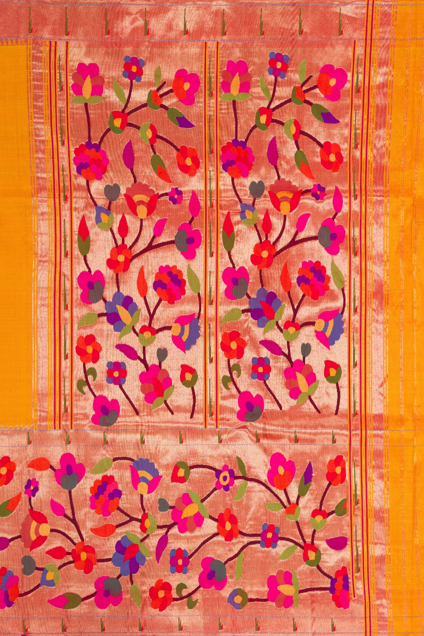 Pure Silk Pure Zari Mustard Paithani Saree - Image 7