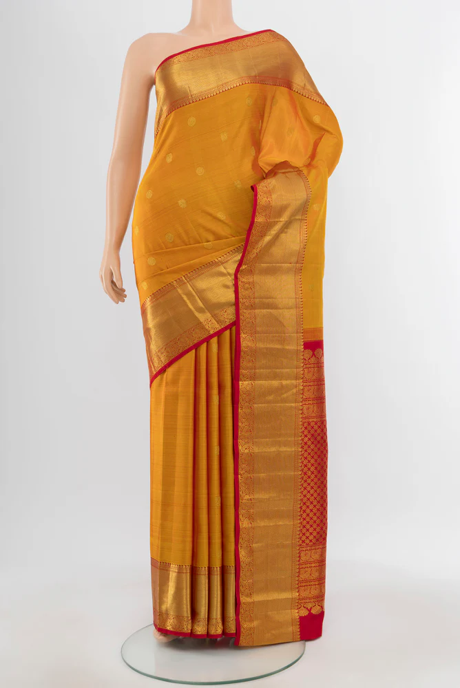 Mustard Kanjivaram Silk Saree
