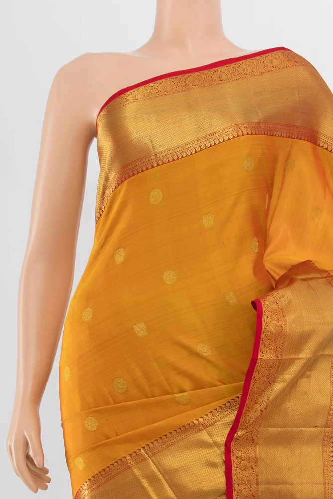 Mustard Kanjivaram Silk Saree - Image 2