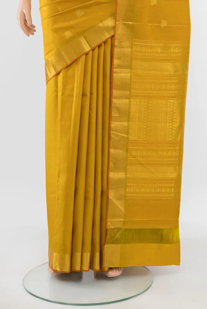Mustard Kanjivaram Silk Saree - Image 3
