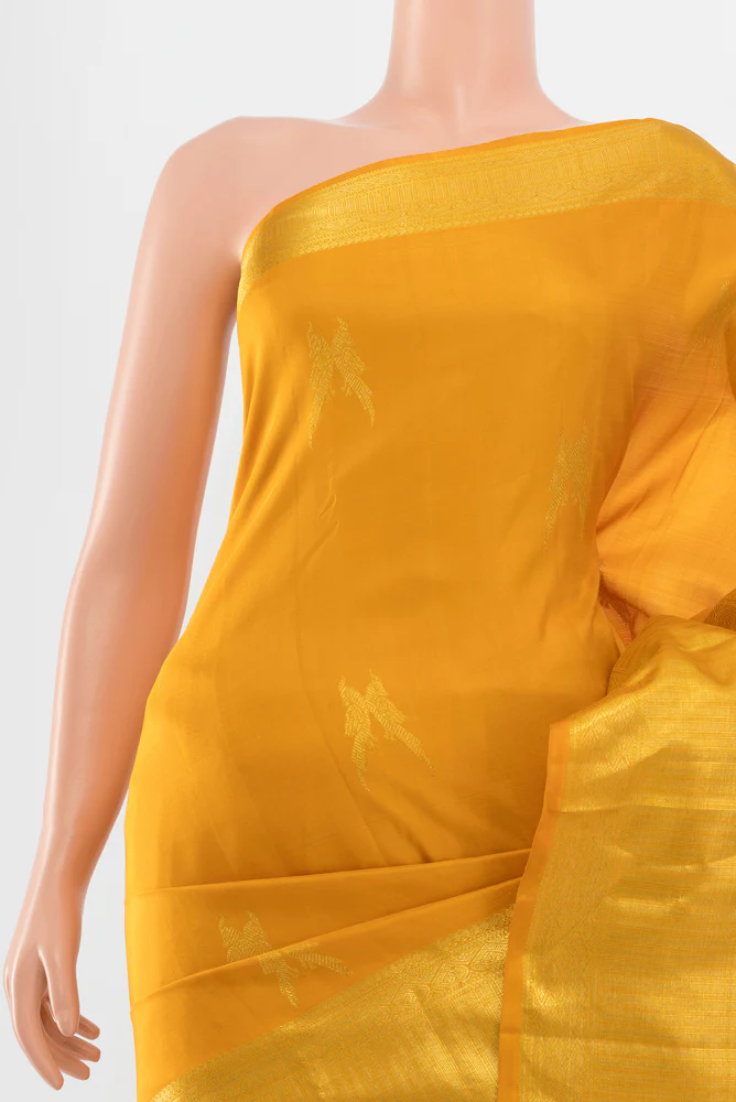 Yellow Kanjivaram Silk Saree - Image 2