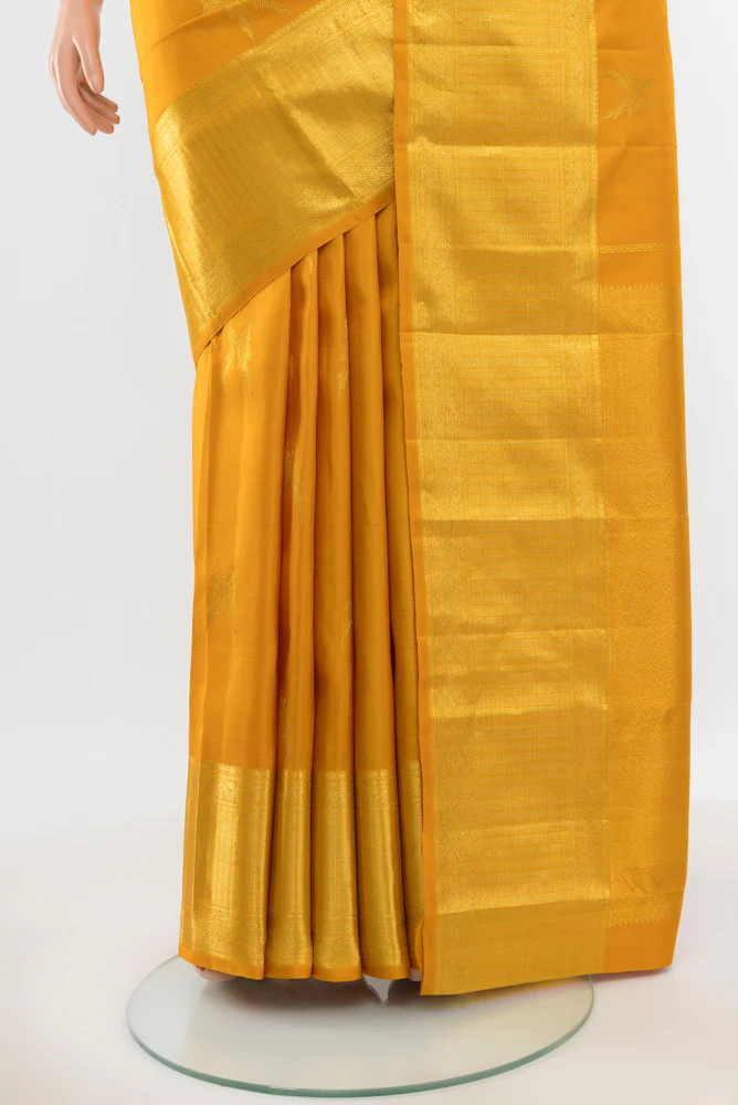 Yellow Kanjivaram Silk Saree - Image 3
