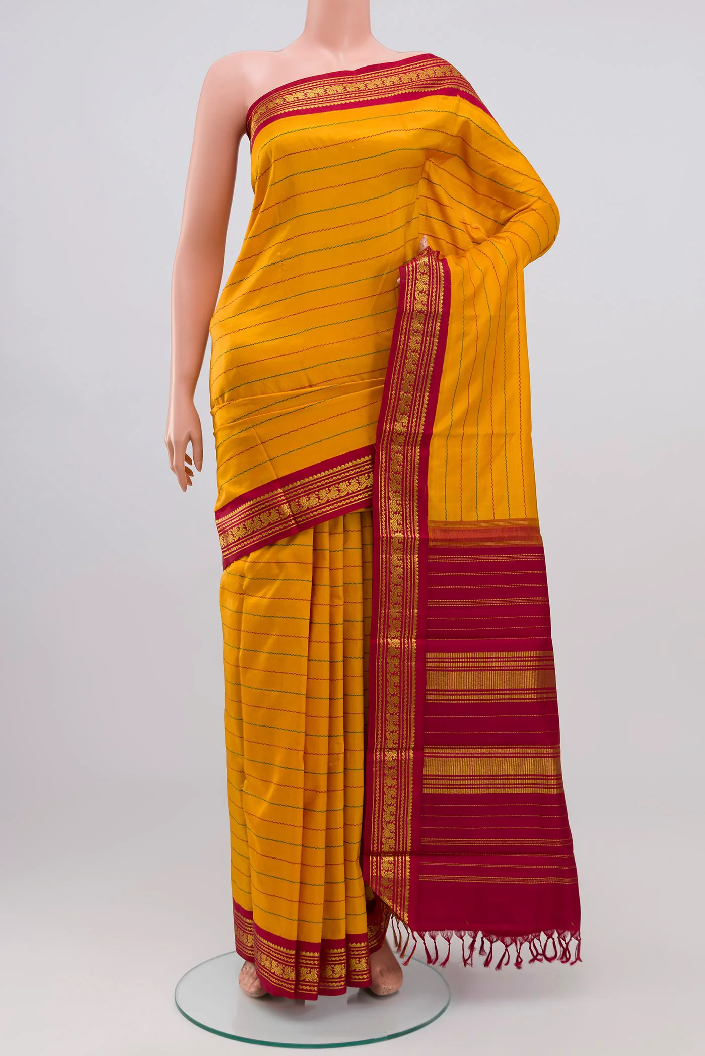 Mustard Kanjivaram Silk Saree