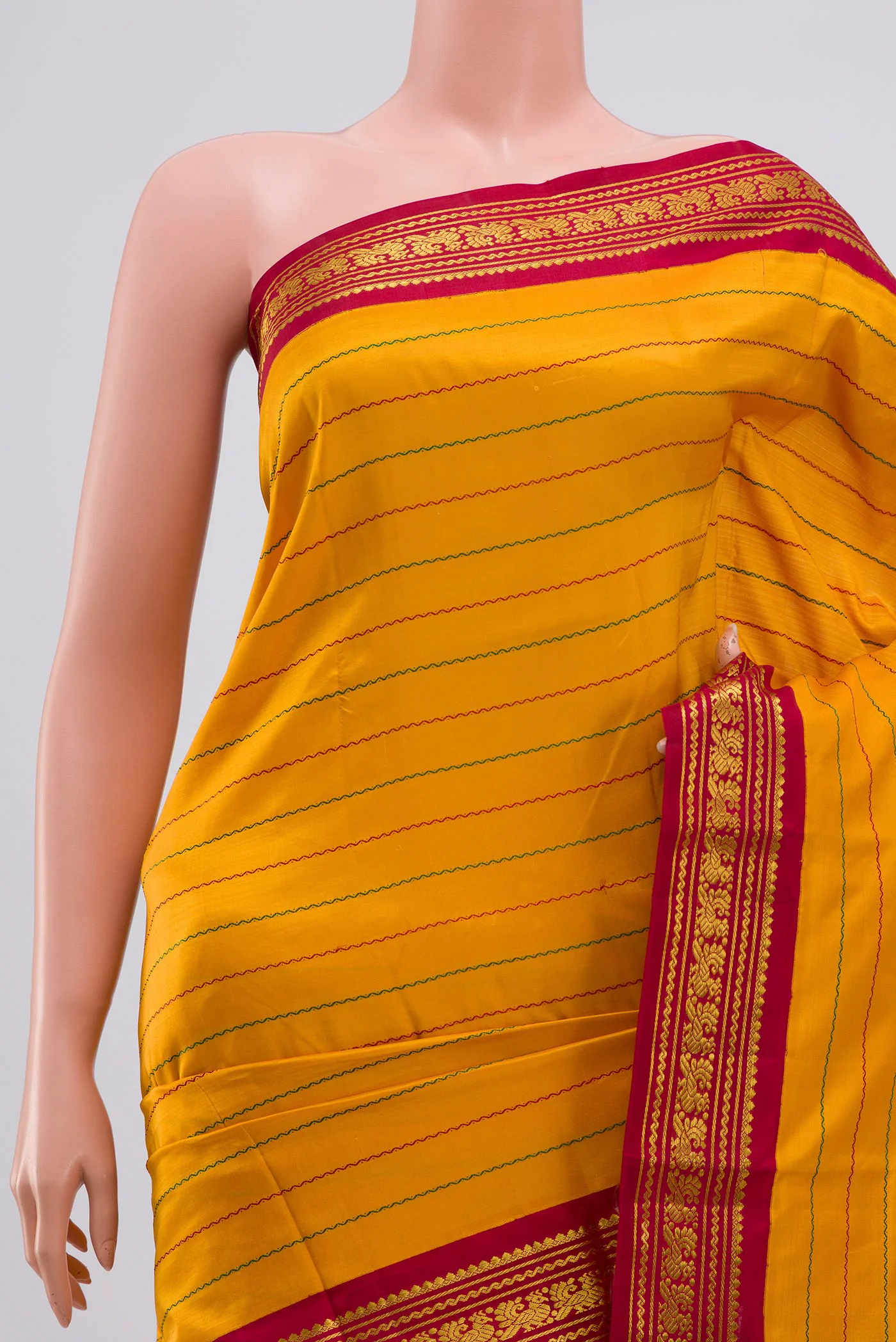 Mustard Kanjivaram Silk Saree - Image 2