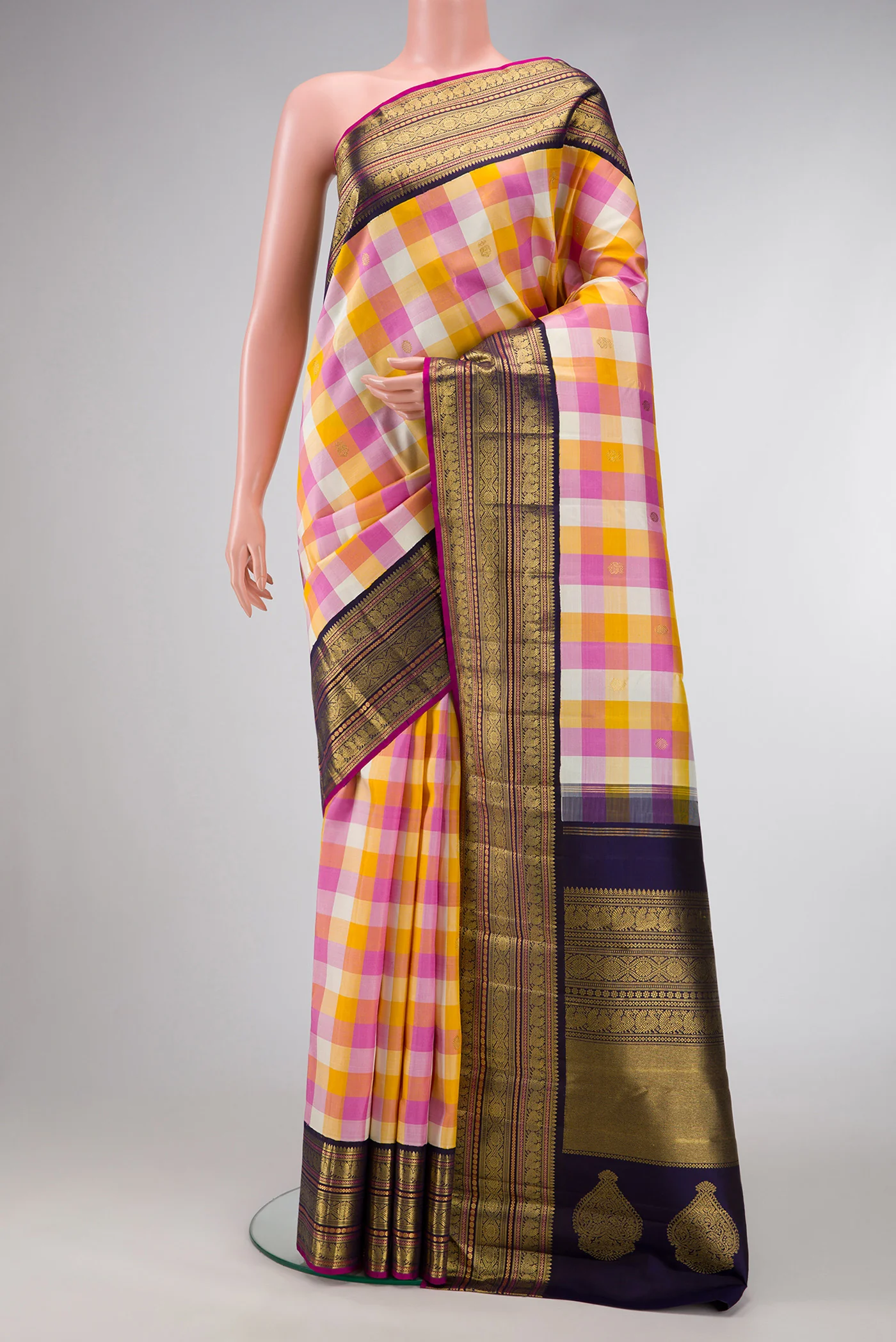 Pure Silk Pure Zari Multi Color Kanjivaram Saree