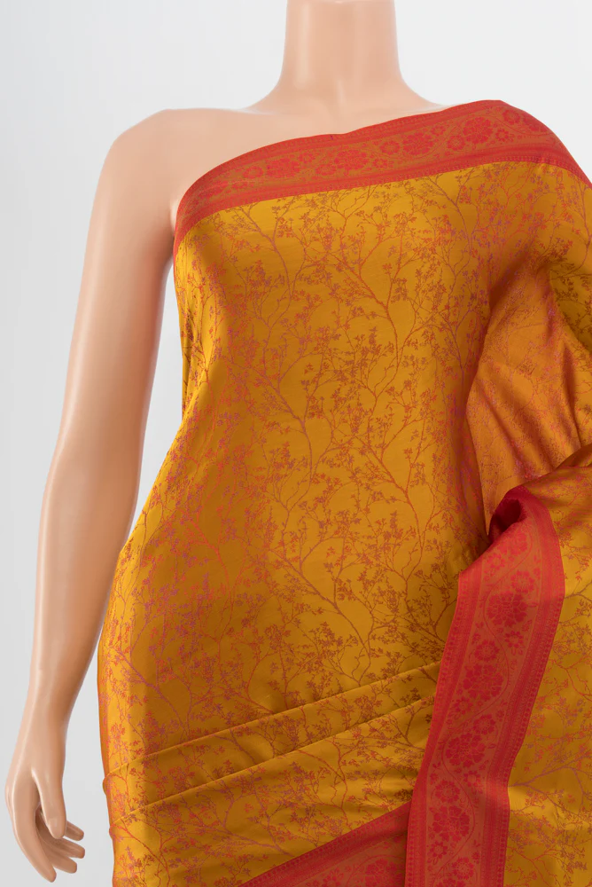 Mustard Soft Silk Saree - Image 2