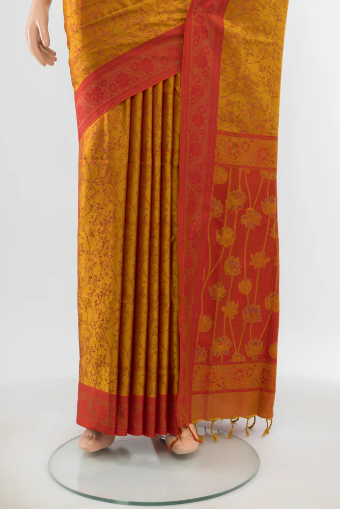 Mustard Soft Silk Saree - Image 3