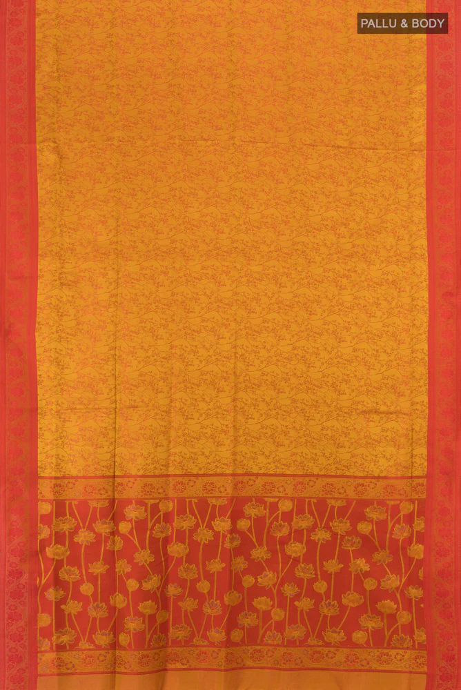Mustard Soft Silk Saree - Image 5