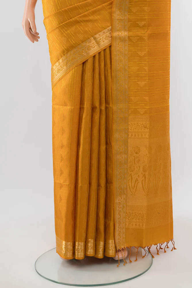 Mustard Soft Silk Saree - Image 3