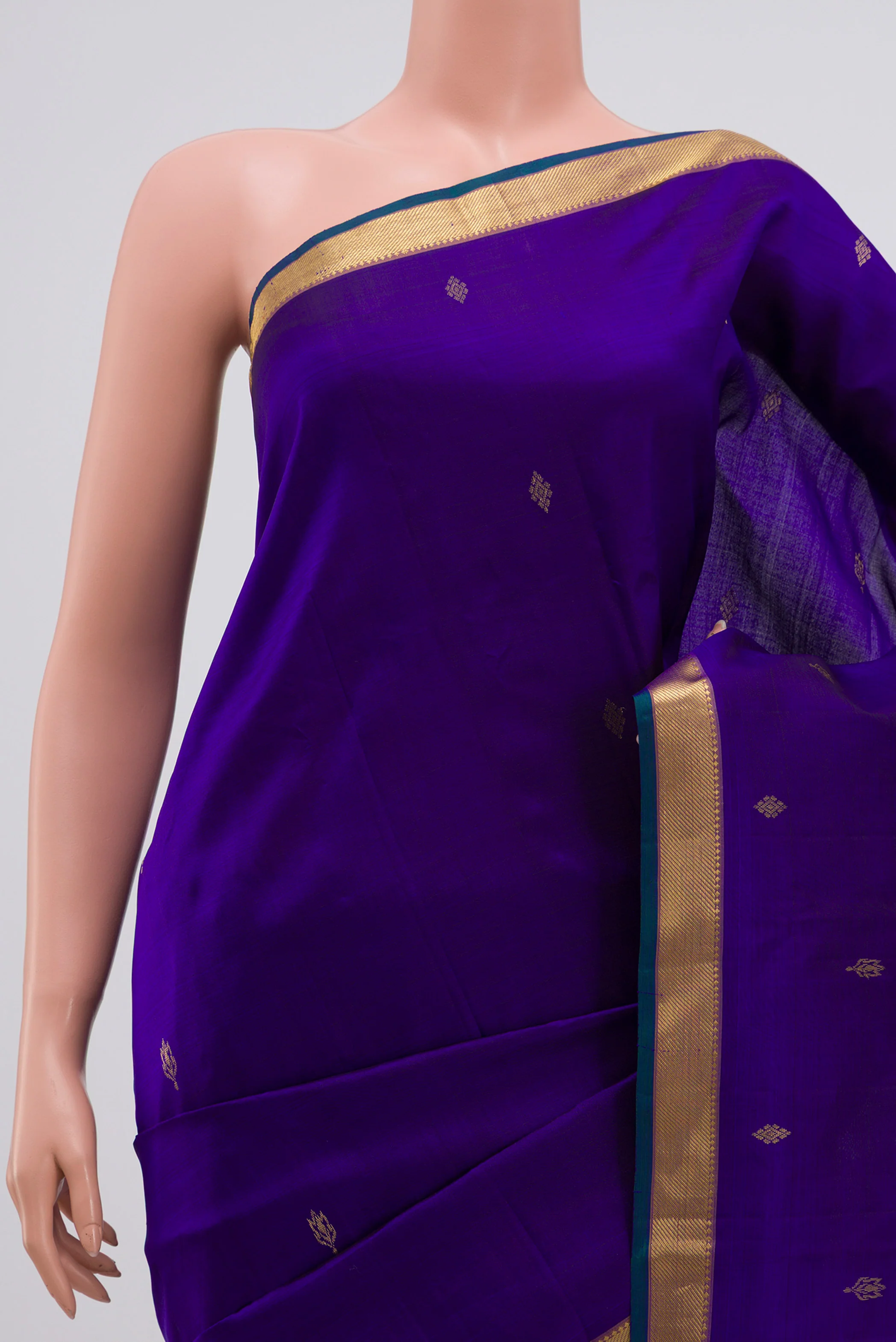Blue Kanchipuram Silk Saree - Image 2
