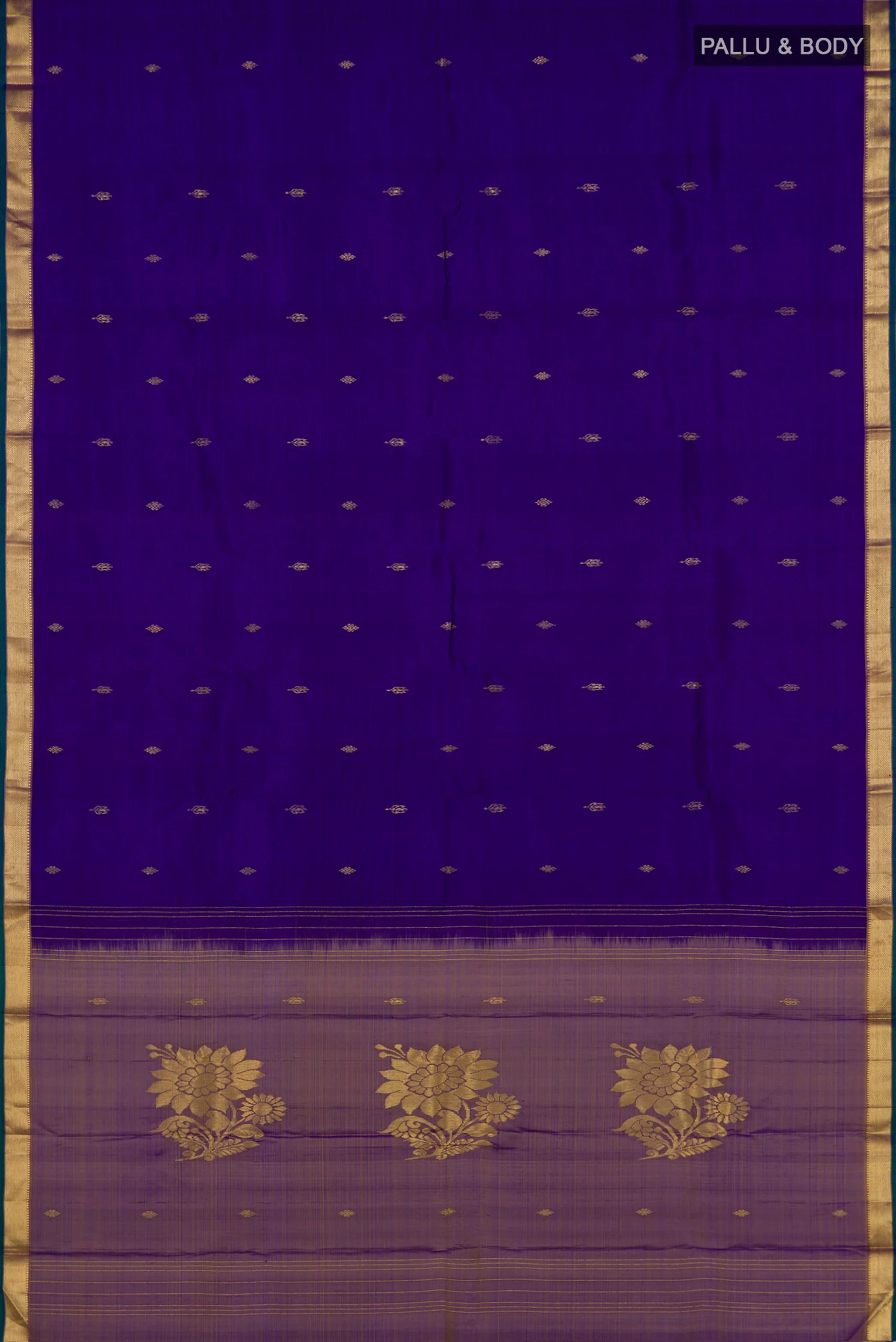 Blue Kanchipuram Silk Saree - Image 5