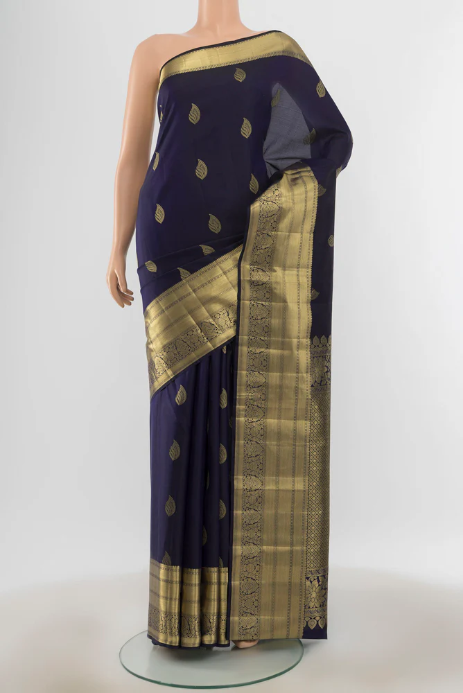 Navy Blue Kanjivaram Silk Saree
