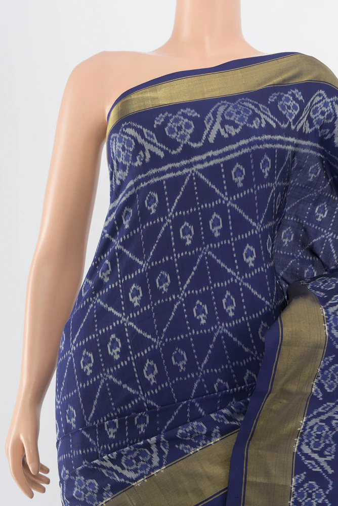 Blue Pochampally Silk Saree - Image 2