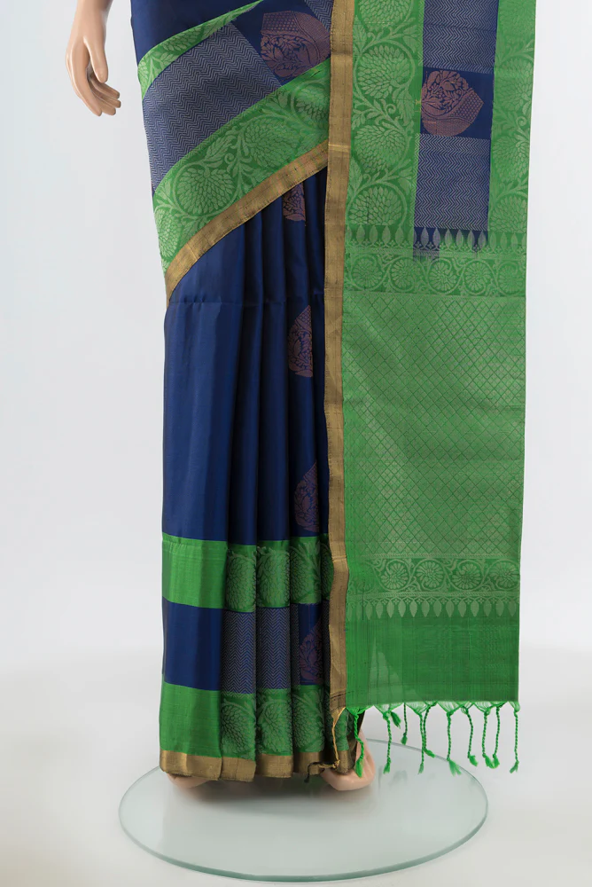 Blue Soft Silk Saree - Image 3