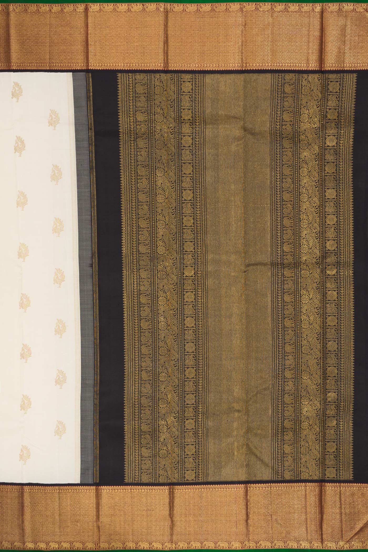 Pure Silk Pure Zari Off White Kanchipuram Saree - Image 7