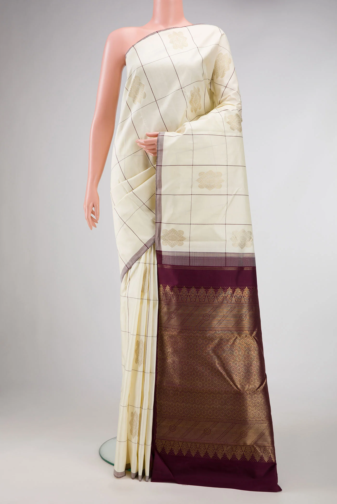 Pure Silk Pure Zari Off White Kanjivaram Saree