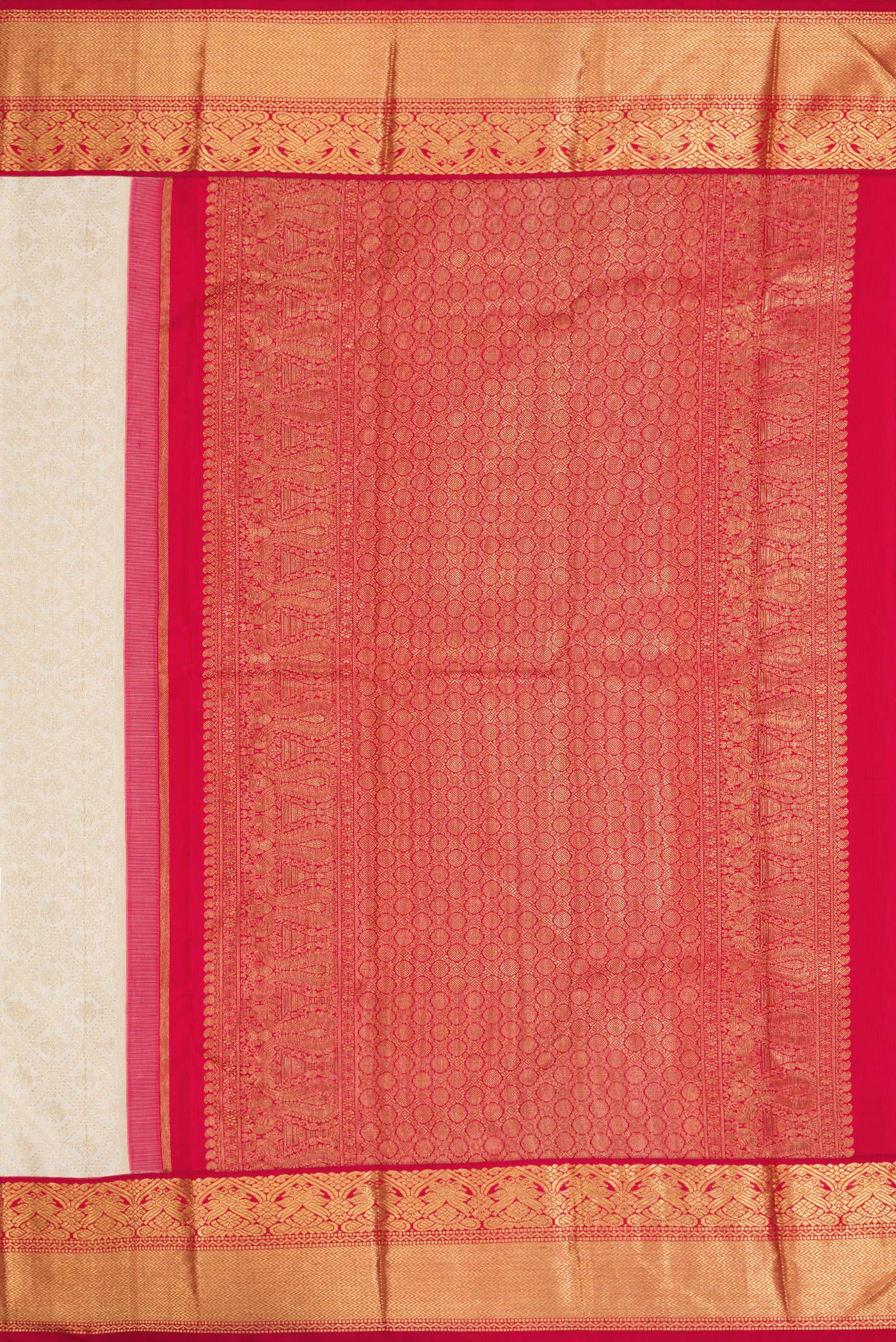 Pure Silk Pure Zari Off White Kanjivaram Saree - Image 7