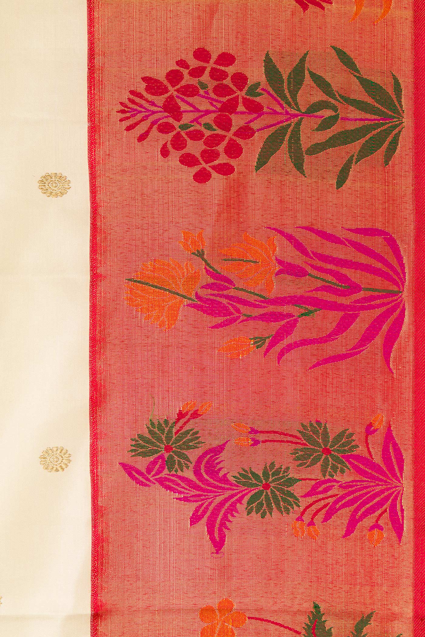 Pure Silk Pure Zari Off White Kanjivaram Saree - Image 3
