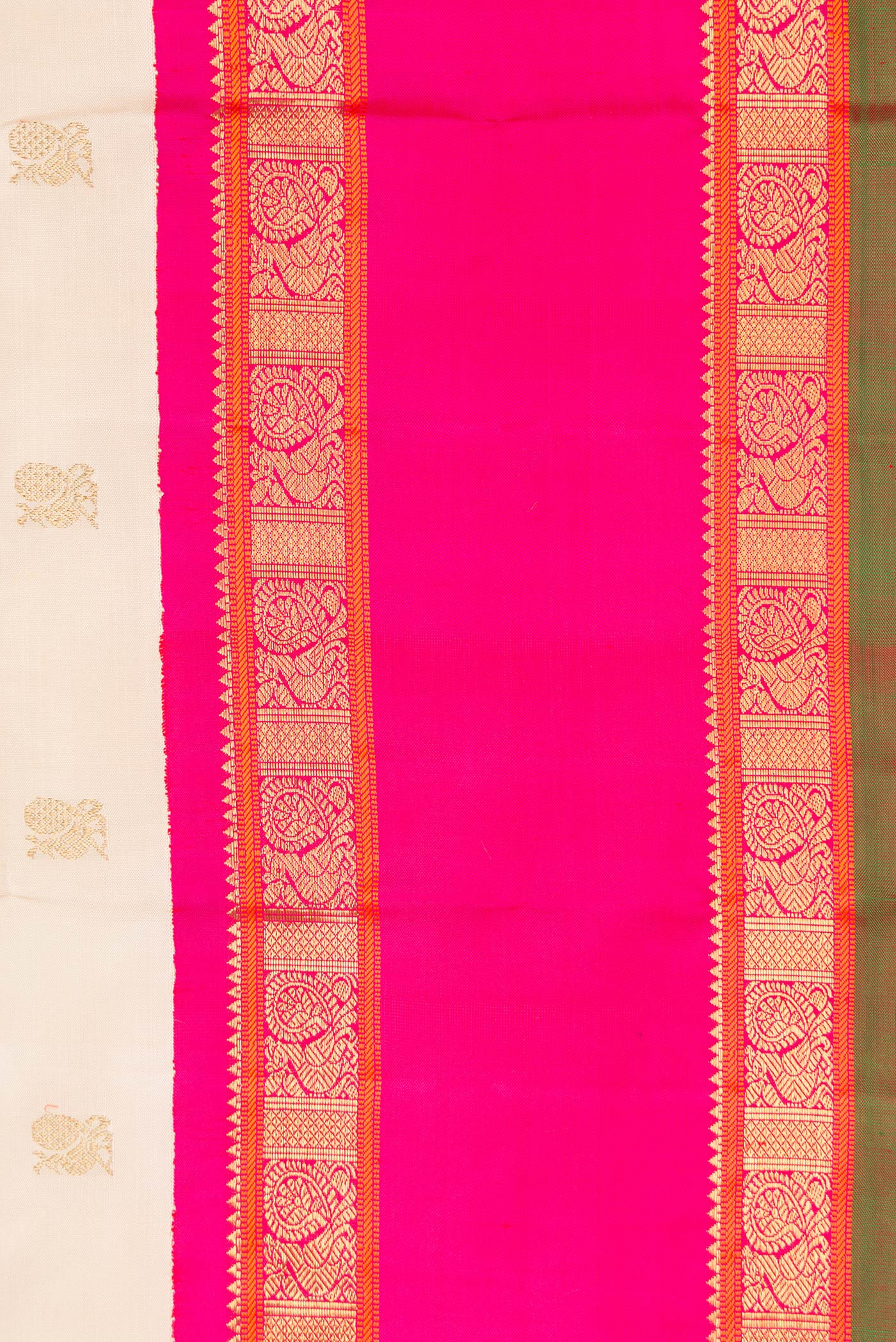 Pure Silk Pure Zari Off White Kanjivaram Saree - Image 3