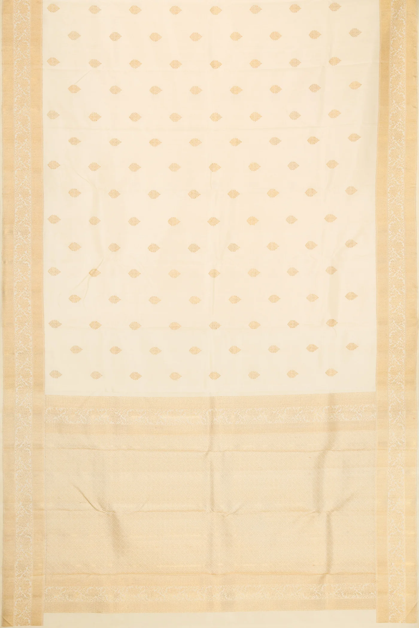 Pure Silk Pure Zari Off White Kanjivaram Saree - Image 6