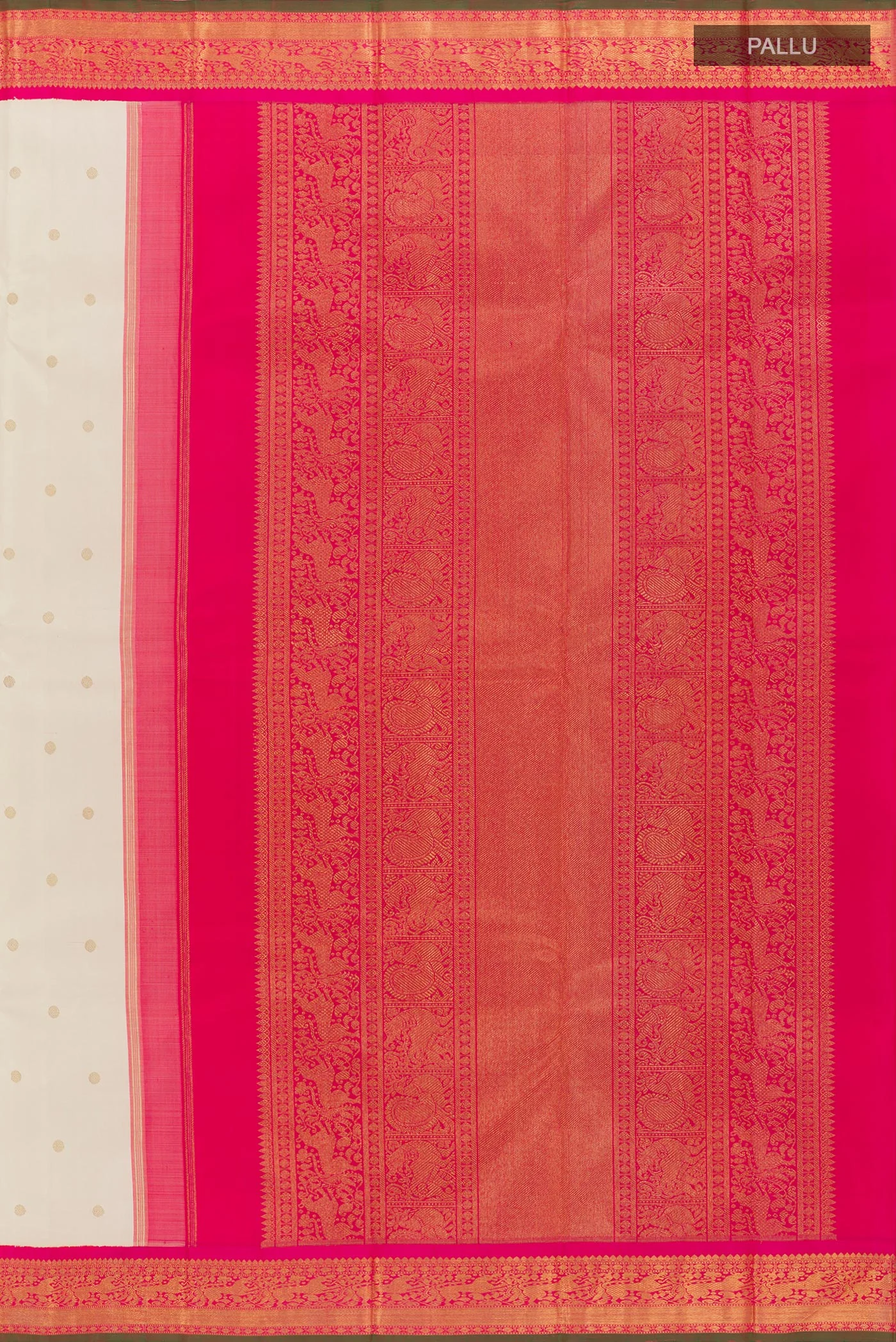 Pure Silk Pure Zari Off White Kanjivaram Saree - Image 6