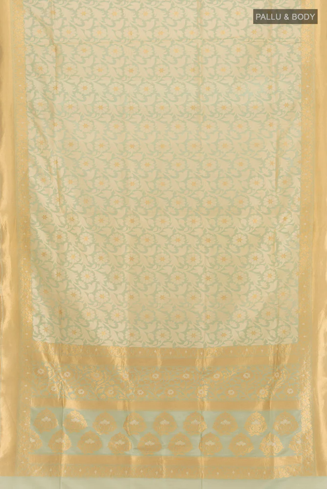 Sage Green Banarasi Silk Saree - Image 5