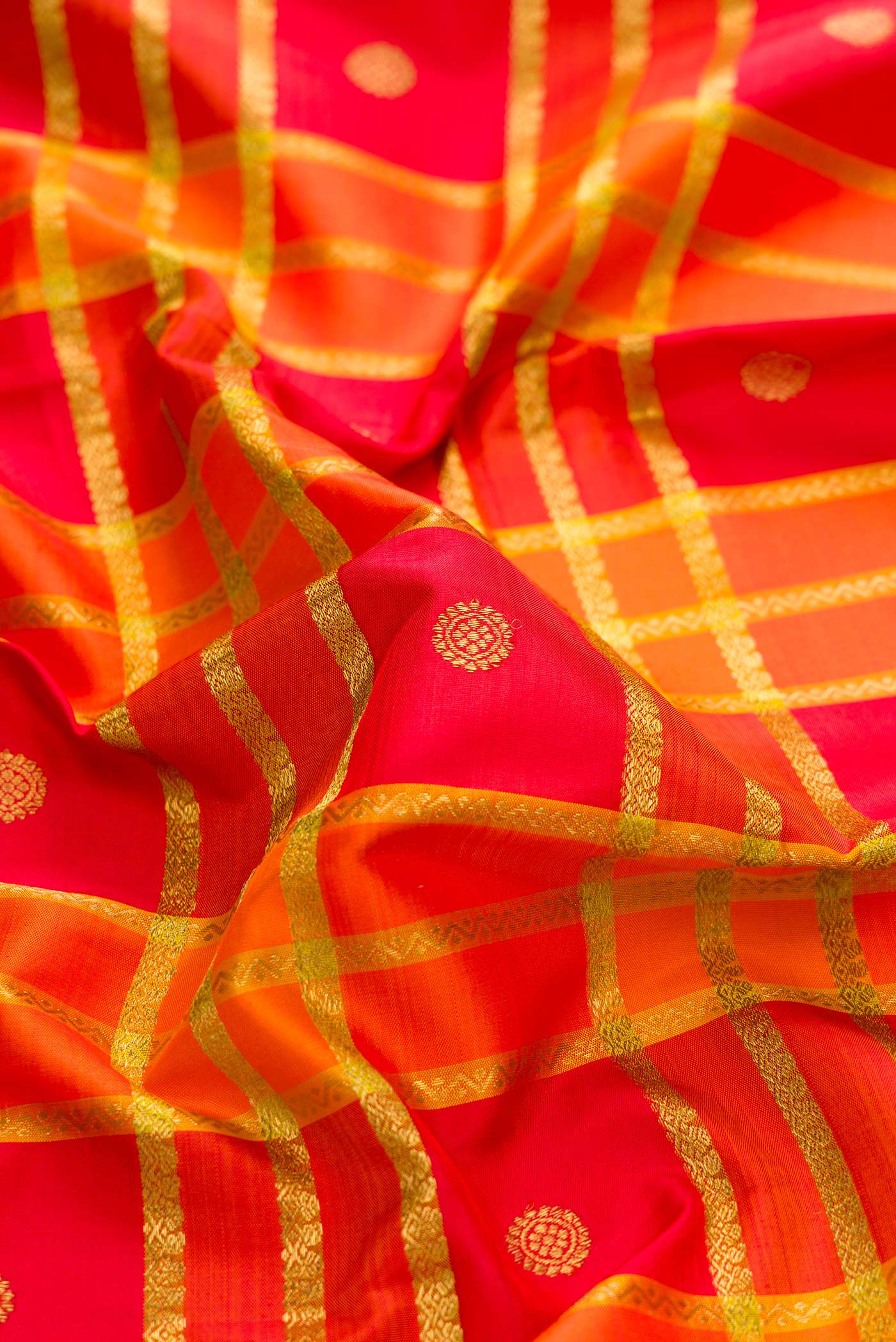 Pure Silk Pure Zari Multi Color Kanjivaram Saree - Image 2