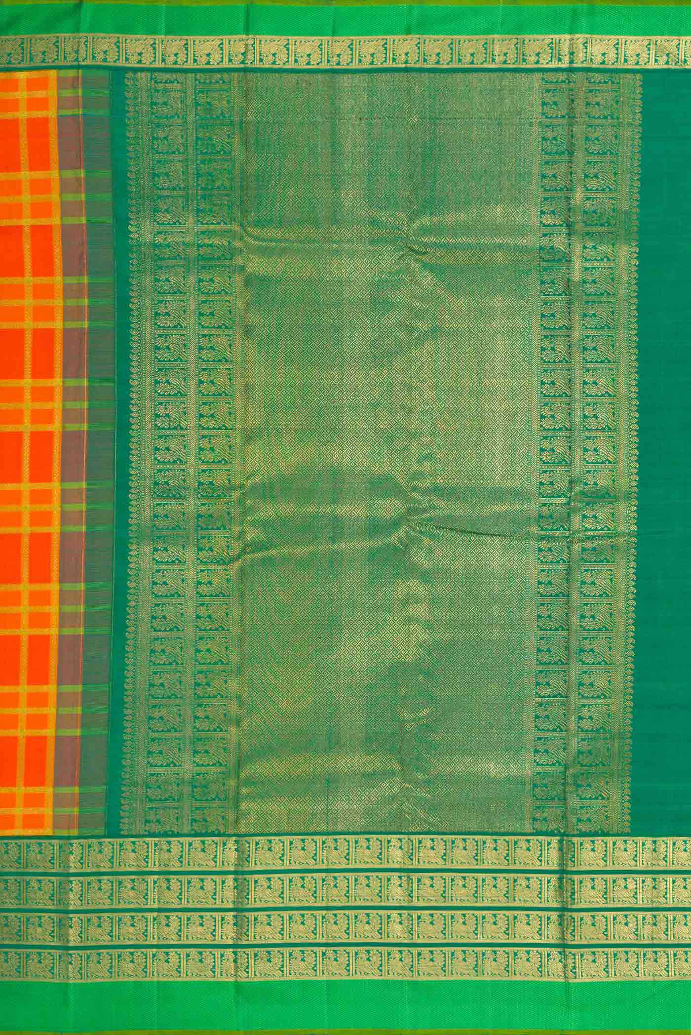 Pure Silk Pure Zari Multi Color Kanjivaram Saree - Image 7