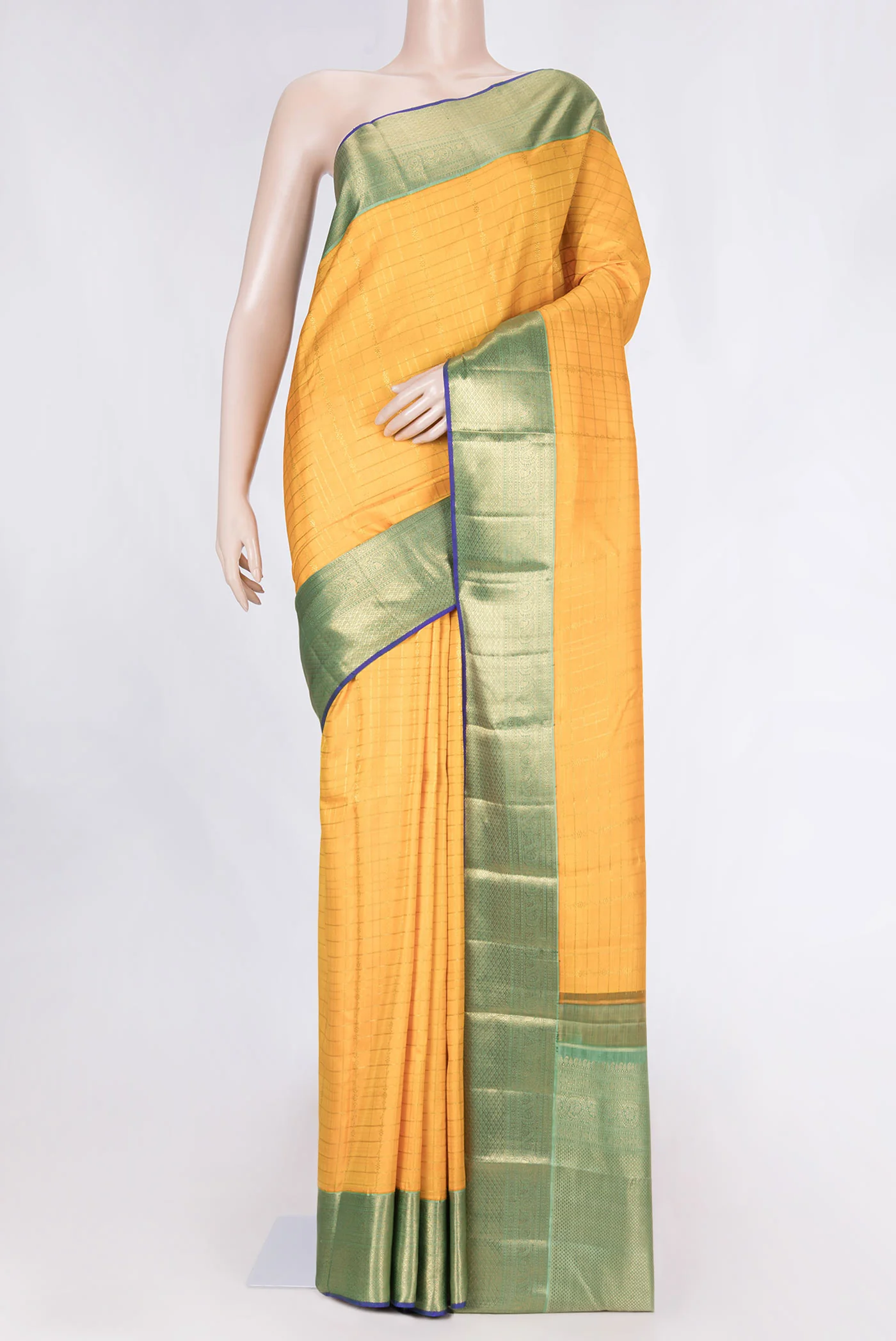 Pure Silk Pure Zari Yellow Kanjivaram Saree