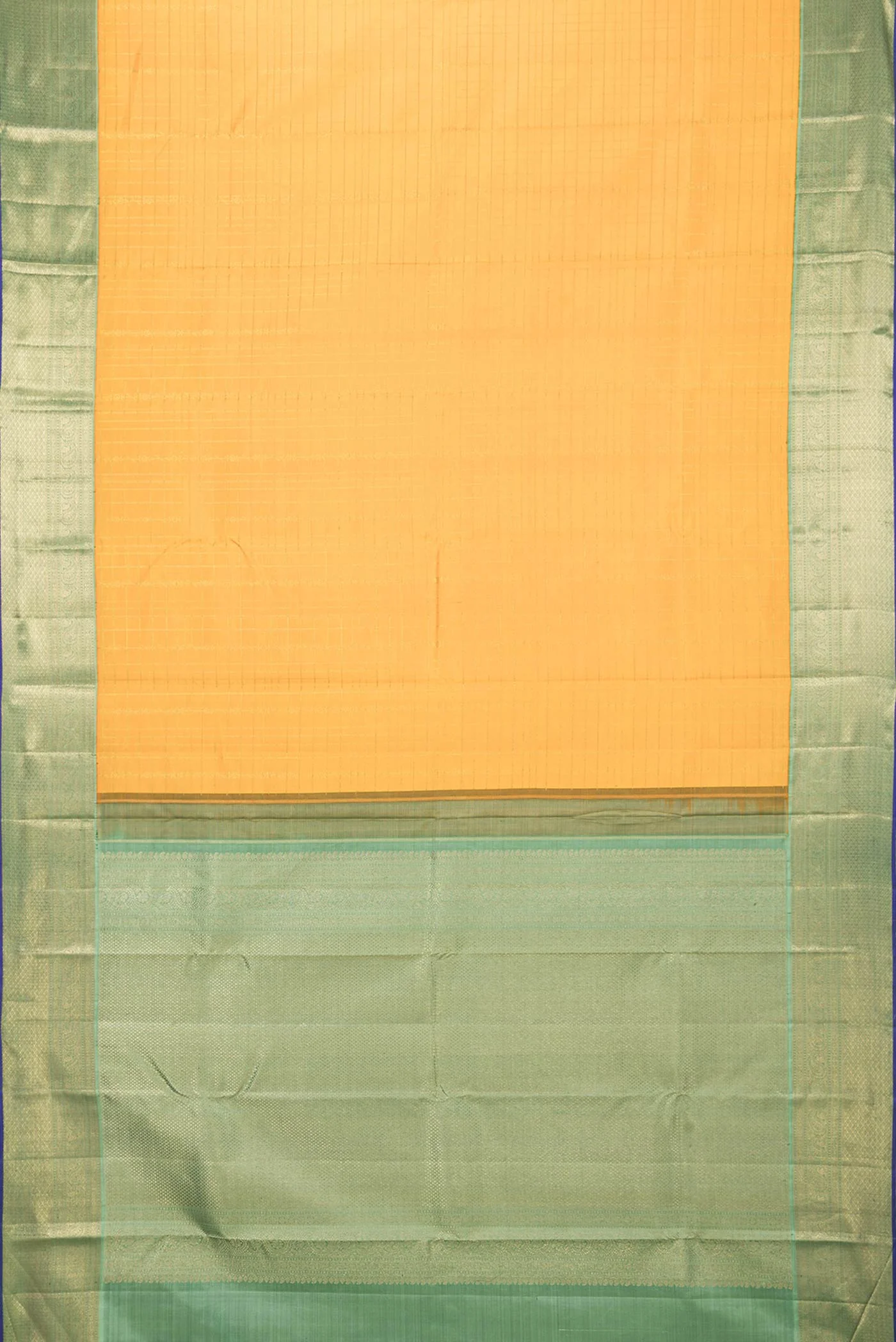 Pure Silk Pure Zari Yellow Kanjivaram Saree - Image 6