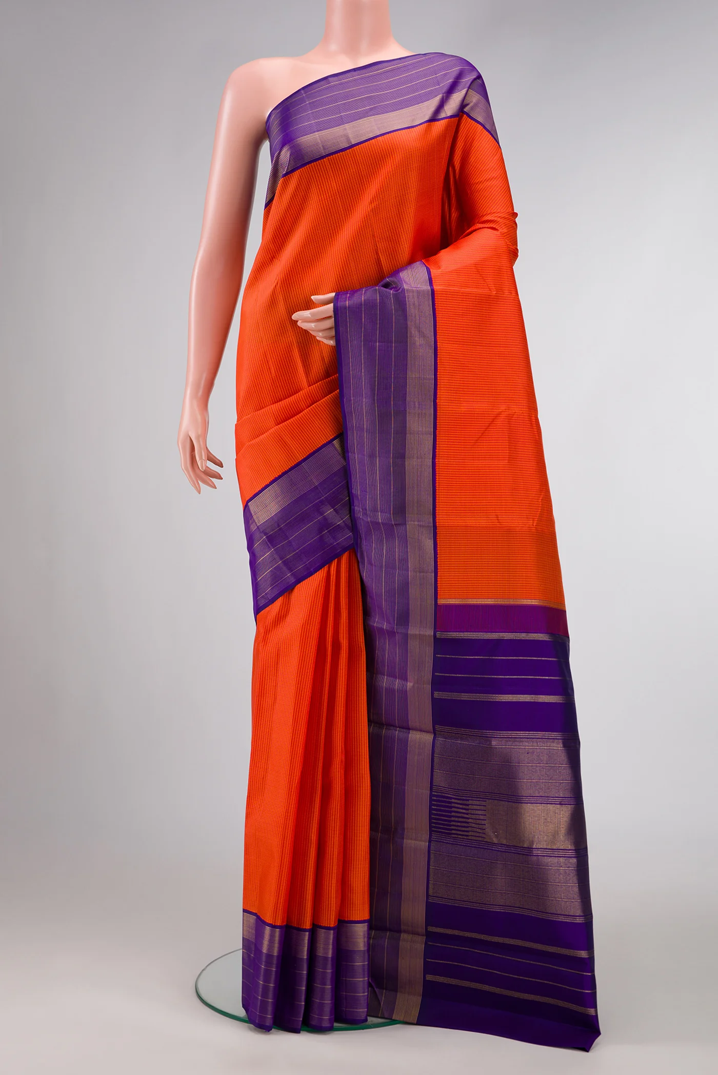 Orange Kanjivaram Silk Saree