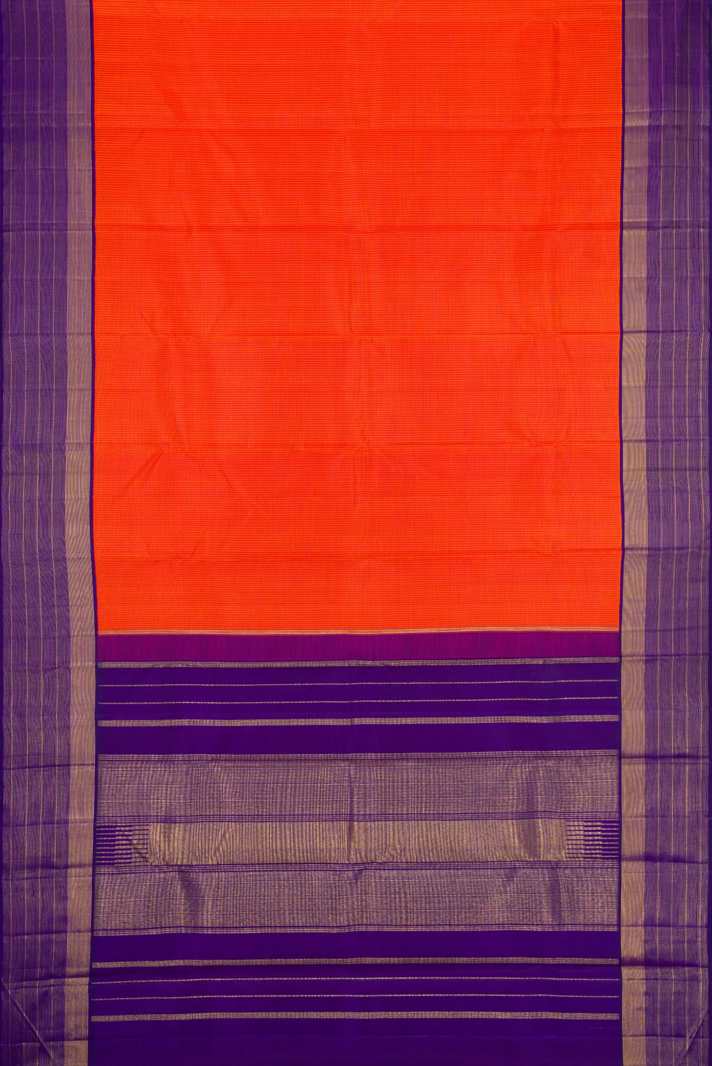 Orange Kanjivaram Silk Saree - Image 6