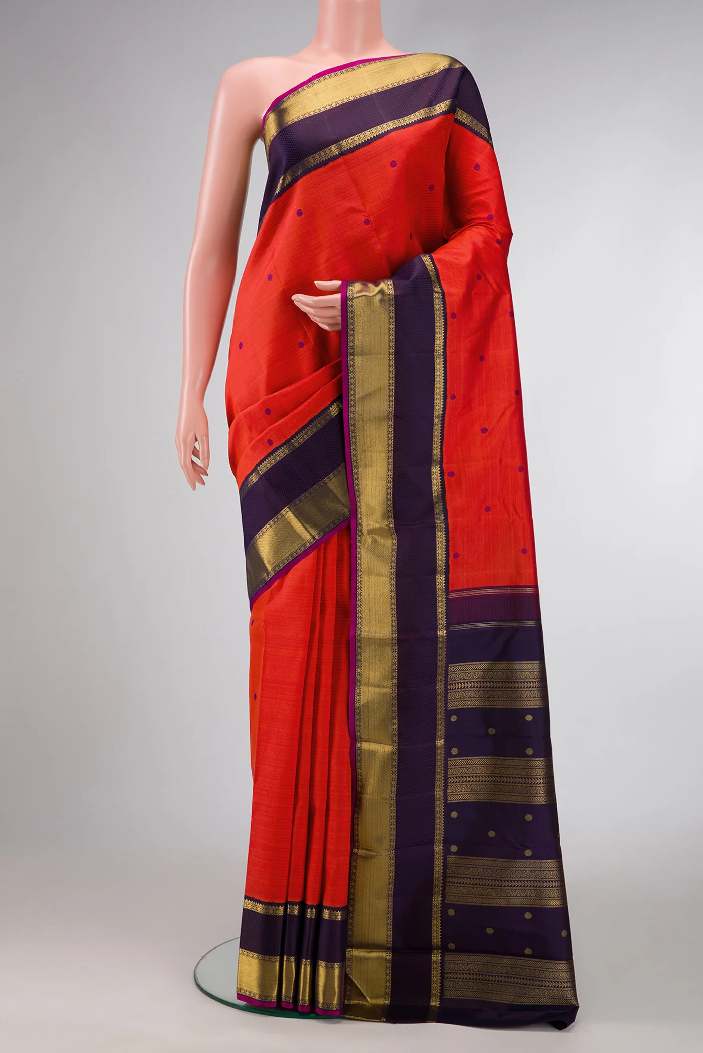 Pure Silk Pure Zari Red Kanjivaram Saree