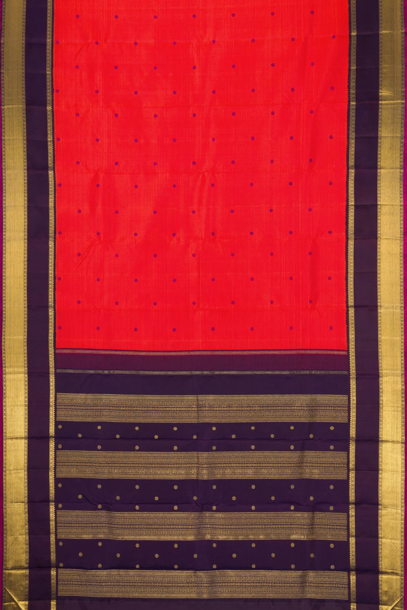 Pure Silk Pure Zari Red Kanjivaram Saree - Image 6