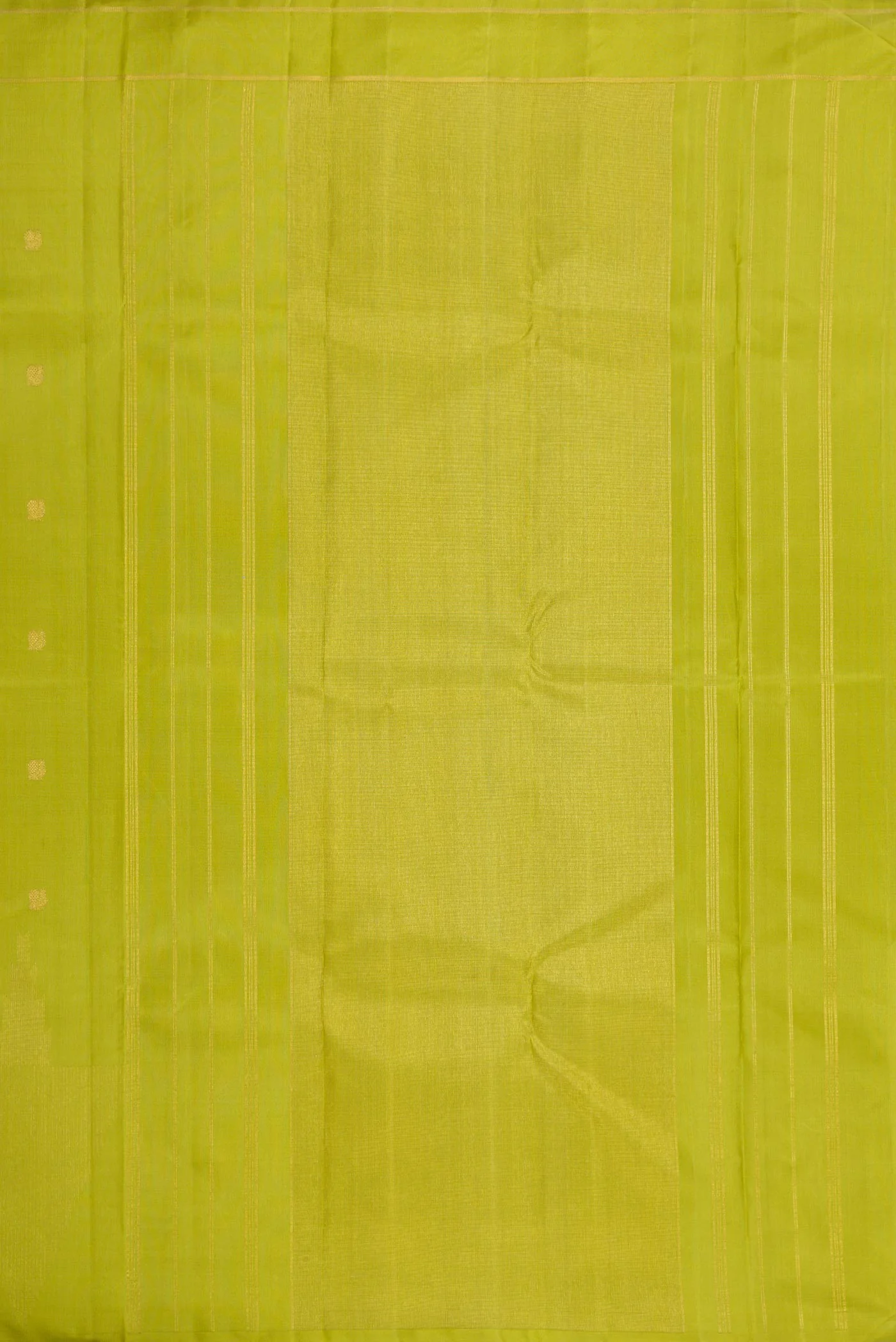 Pure Silk Pure Zari Parrot Green Dual Tone Kanjivaram Saree - Image 7