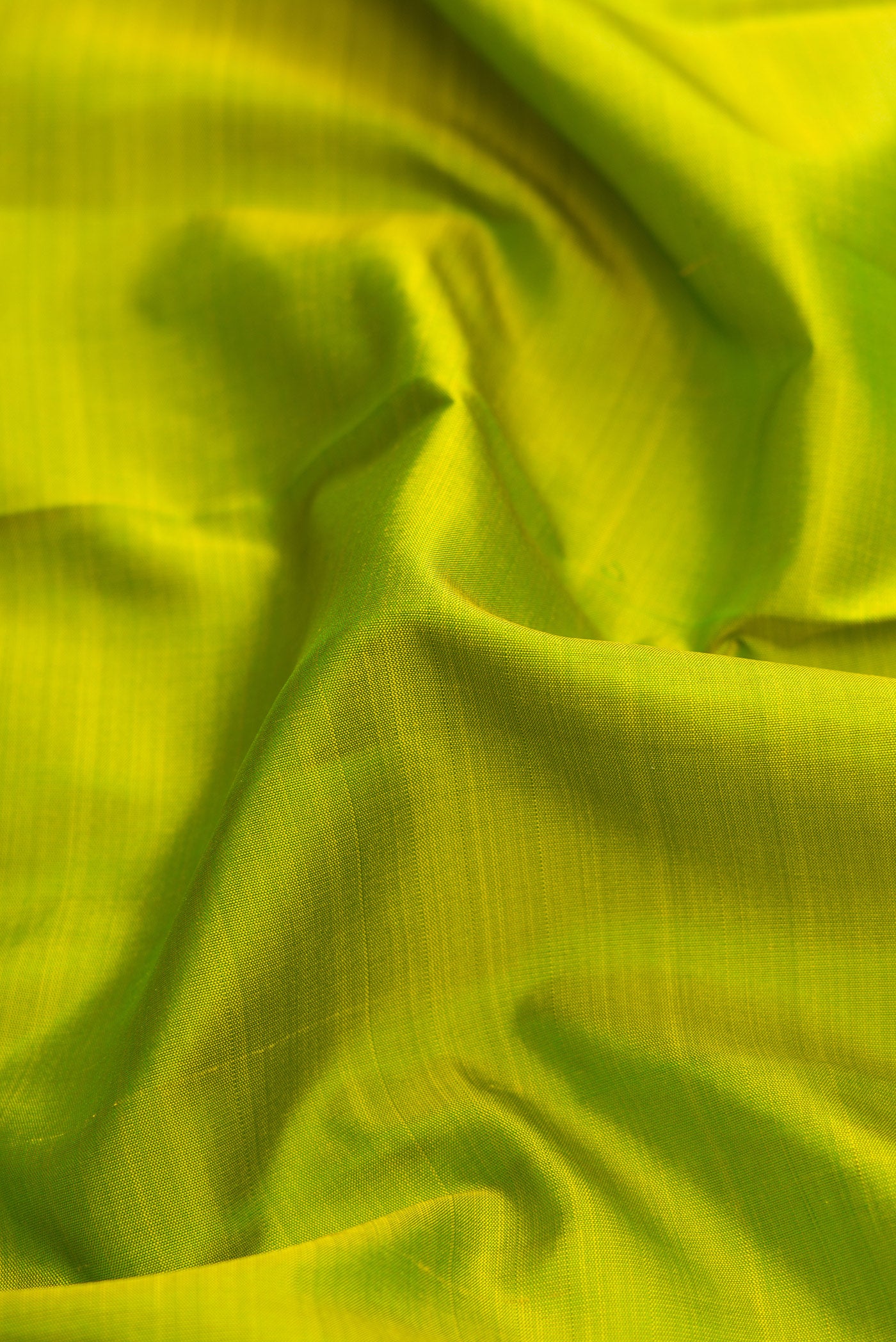 Pure Silk Pure Zari Parrot Green Kanjivaram Saree - Image 2