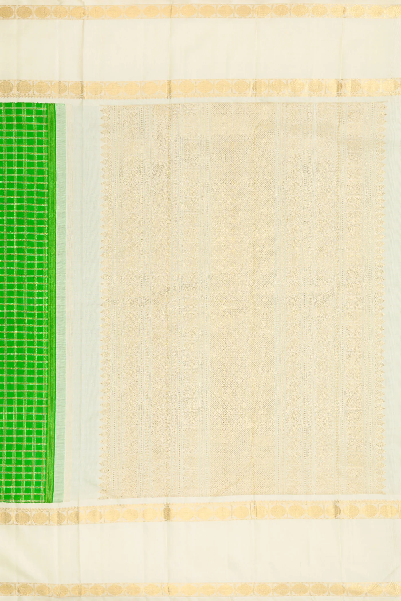 Pure Silk Pure Zari Green Kanjivaram Saree - Image 7