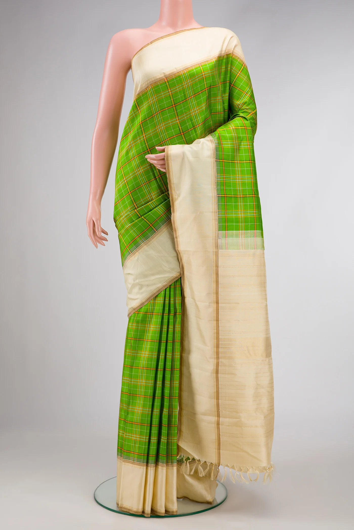 Pure Silk Pure Zari Green Kanjivaram Saree