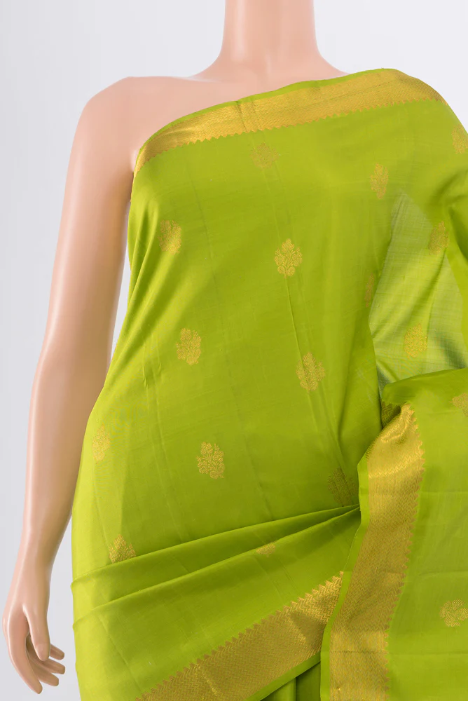 Parrot Green Kanjivaram Silk Saree - Image 2