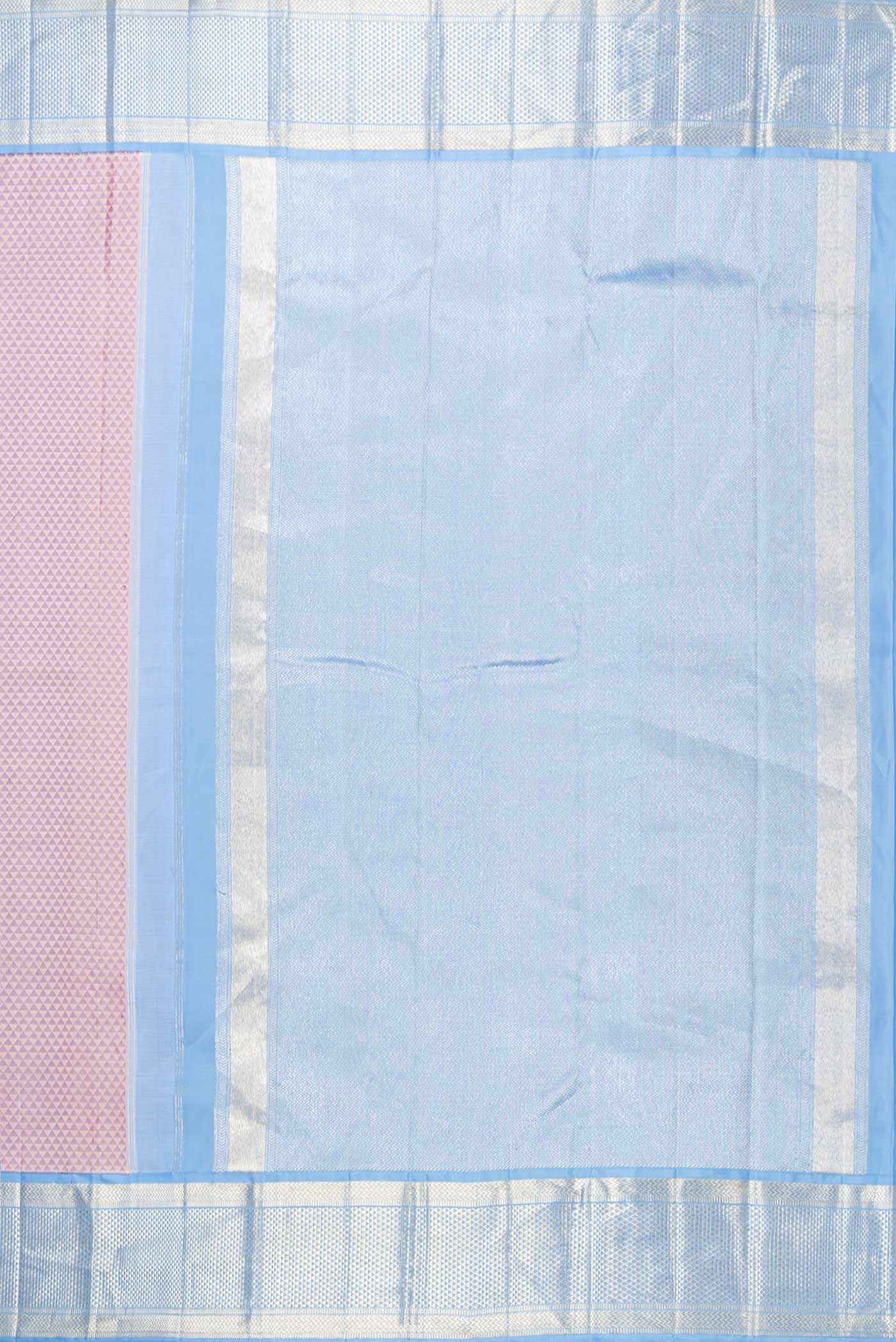Pure Silk Pure Zari Lavender Dual Tone Kanchipuram Saree - Image 7